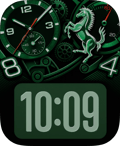Green Stallion watch face preview for Apple Watch