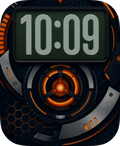 Orange Reactor watch face preview for Apple Watch