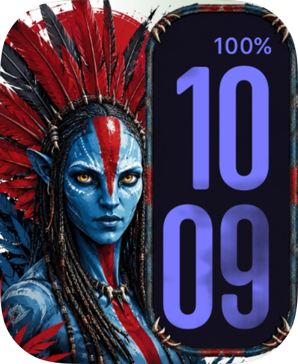 Blue Warrior Portrait Apple Watch face - Special Collections