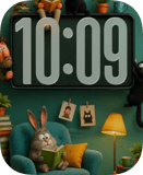 Cozy Rabbit Room Apple Watch face - Art