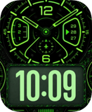 Green Circuit Apple Watch face - Art