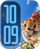 Hibiscus Tiger watch face preview image for Apple Watch
