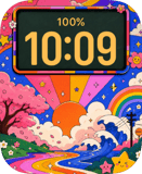 Kawaii Sunset Road Apple Watch face - Art