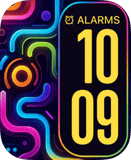 Neon Circuit Alarms Apple Watch face - Art
