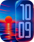 Neon Sunset Apple Watch face - Art