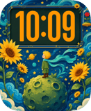 Ocean Sunflower Moon Apple Watch face - Nature
