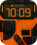 Orange Mech watch face preview image for Apple Watch