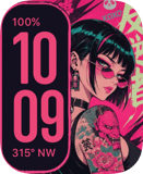 Punk Cherry Girl Apple Watch face - Anime