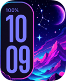 Purple Galaxy Peaks Apple Watch face - Art