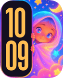 Rainbow Anime Girl Apple Watch face - Nature