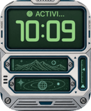 Silver Orbit watch face preview image for Apple Watch