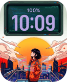 Sunset Station Girl Apple Watch face - Anime