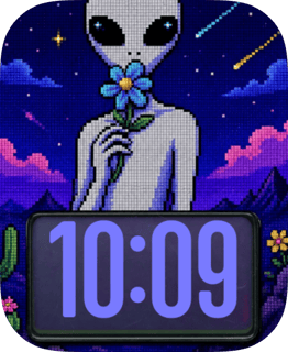 Alien Flower Peace watch face preview for Apple Watch