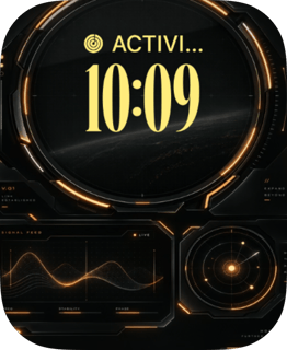 Amber Orbit Apple Watch face - Space and Sci-Fi