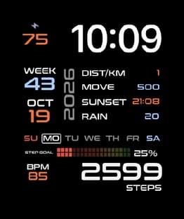 Anatomy watch face preview image for Apple Watch