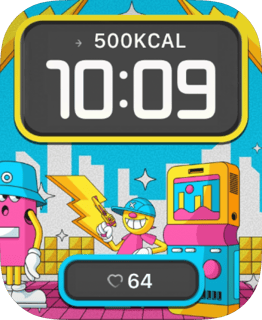 Arcade City Groove watch face preview for Apple Watch