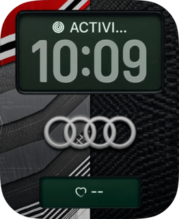 Audi Carbon Rings watch face preview for Apple Watch