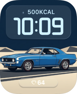 Blue Camaro Classic watch face preview for Apple Watch