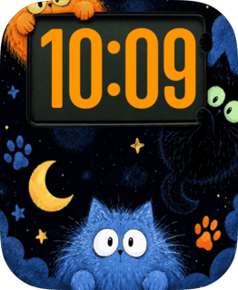 Blue Cat Moon watch face preview for Apple Watch