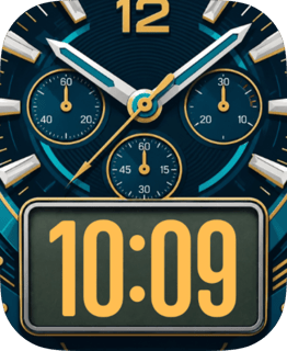Blue Chrono watch face preview for Apple Watch
