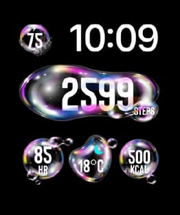 Bubbles watch face preview image for Apple Watch