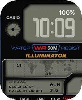 Casio Illuminator watch face preview for Apple Watch