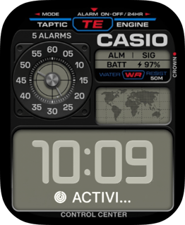 Casio Taptic Map watch face preview for Apple Watch