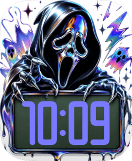 Chrome Ghostface watch face preview for Apple Watch