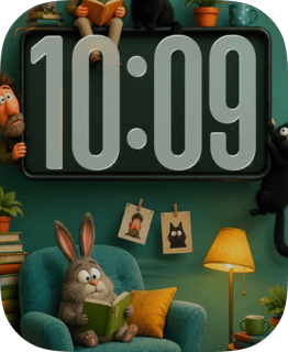 Cozy Rabbit Room watch face preview for Apple Watch