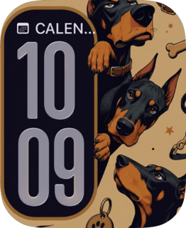 Dachshund Dog Pattern watch face preview for Apple Watch