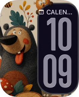 Dog Autumn Doodle watch face preview for Apple Watch