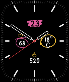 Doodlebug watch face preview image for Apple Watch