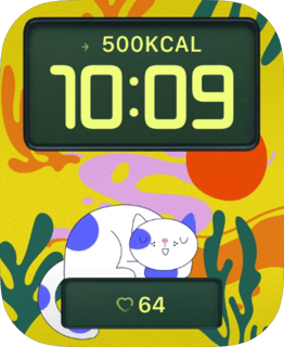 Dreamy Cat watch face preview for Apple Watch