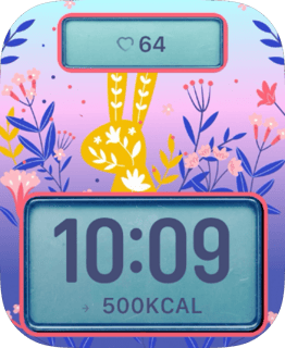 Easter Bloom Bunny watch face preview for Apple Watch