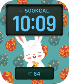 Easter Bunny Eggs watch face preview for Apple Watch