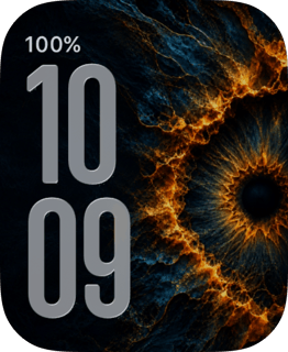 Fire Iris watch face preview for Apple Watch