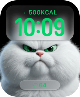 Fluffy White Persian watch face preview for Apple Watch