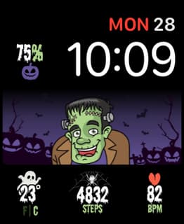 Frankenstein Night watch face preview for Apple Watch
