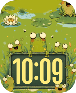 Frog Pond Friends watch face preview for Apple Watch