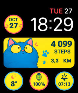 Fuzzball watch face preview image for Apple Watch