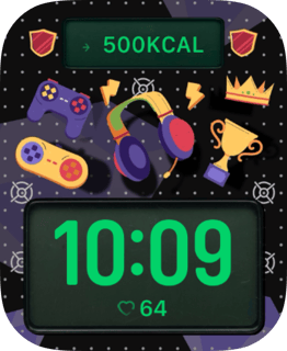 Gamer Night watch face preview for Apple Watch