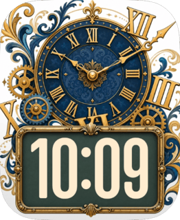 Gilded Gears watch face preview for Apple Watch