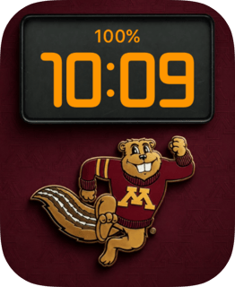 Golden Gophers watch face preview for Apple Watch