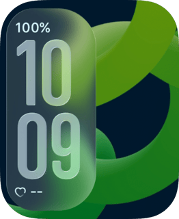 Green Glow watch face preview for Apple Watch