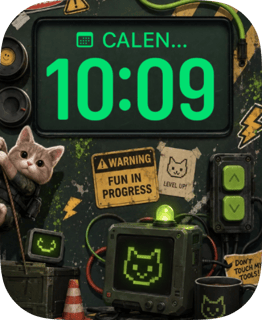 Grunge Cat watch face preview for Apple Watch