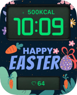 Happy Easter watch face preview for Apple Watch