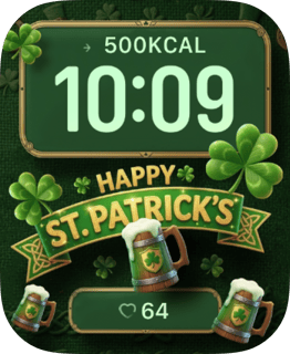 St. Patrick's watch face preview for Apple Watch