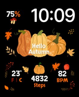 Hello Autumn Duo watch face preview for Apple Watch