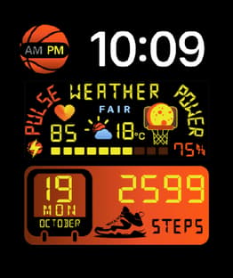 Hoops watch face preview image for Apple Watch