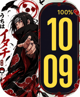 Itachi Crimson Sharingan watch face preview for Apple Watch
